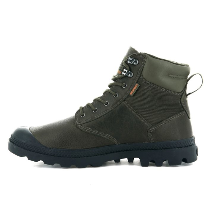 Palladium Pampa Shield WP+ LTH Women's Boots Olive | UK J749-LGT